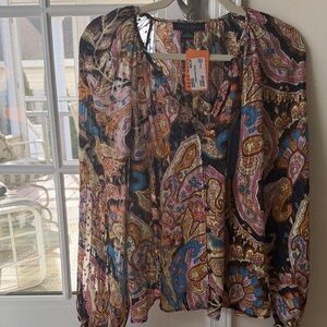 Sanctuary Multicolor Paisley Blouse
